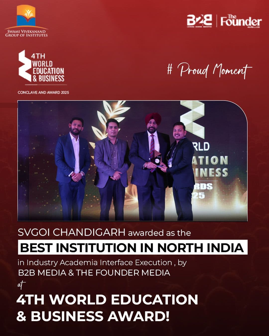 Best Institution in North India award